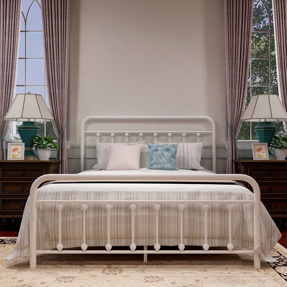 Cadre de lit plateforme en métal simple et vintage, facile à assembler, de Alazyhome