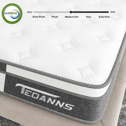 Matelas hybride à ressorts et mousse à mémoire de forme de 10 pouces