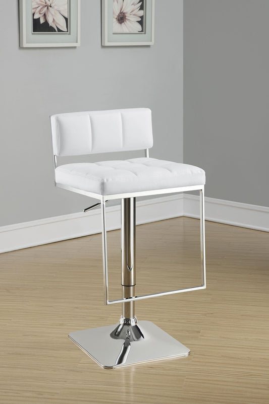 Tabouret de bar réglable Alameda, blanc et chrome