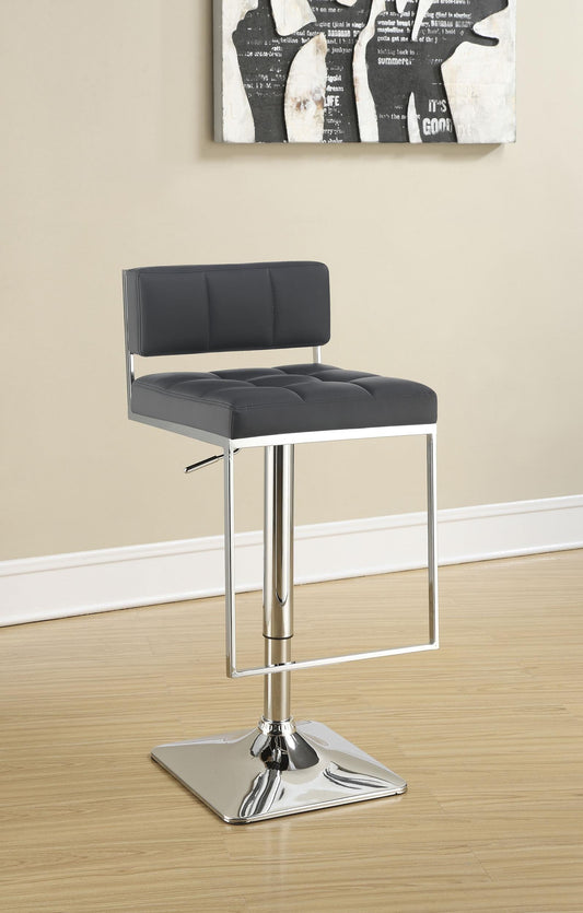 Tabouret de bar réglable Alameda, chrome et gris