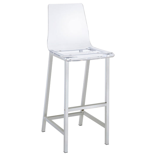 Tabourets de bar Juelia en chrome et acrylique transparent (lot de 2)