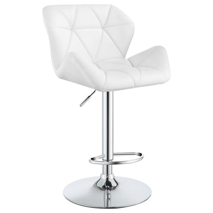 Tabourets de bar réglables Berrington, chromés et blancs (lot de 2)