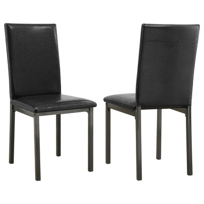 Chaises de salle à manger rembourrées Garza, noires (lot de 2)