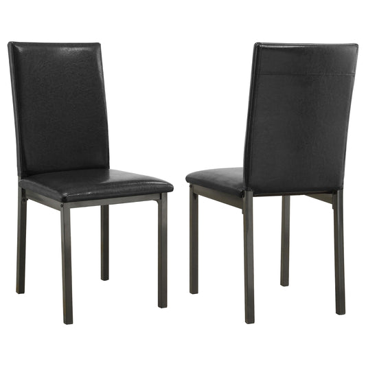 Chaises de salle à manger rembourrées Garza, noires (lot de 2)