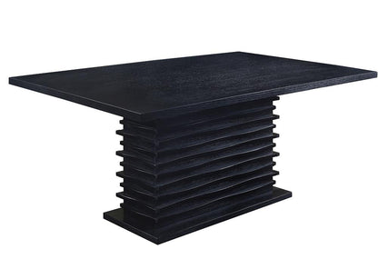 Table de salle à manger rectangulaire à pied central Stanton, noire