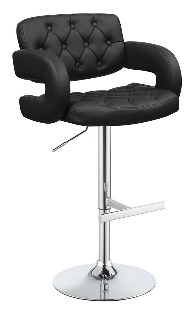Tabouret de bar réglable Brandi, noir et chrome