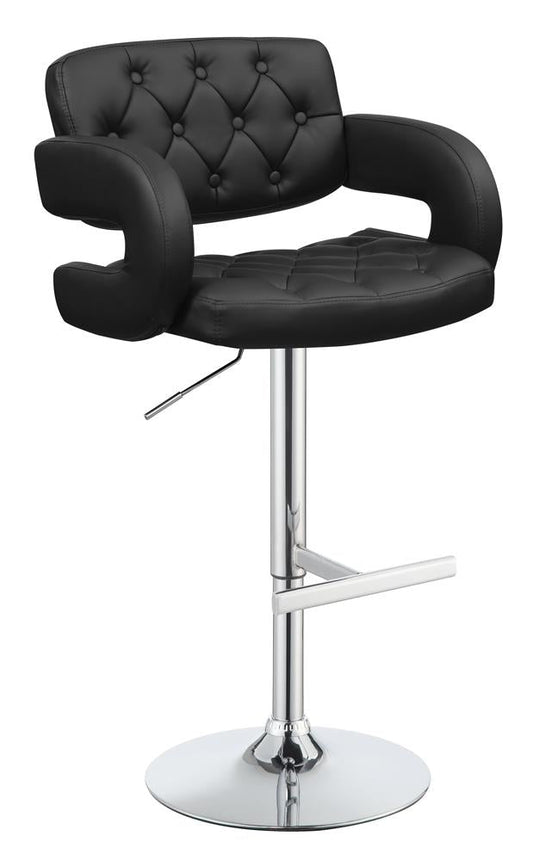 Tabouret de bar réglable Brandi, noir et chrome