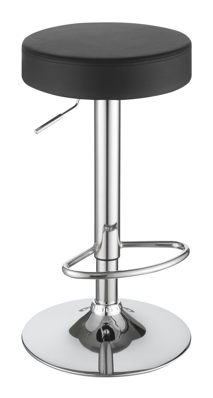 Tabouret de bar réglable Ramses 29, chromé et noir
