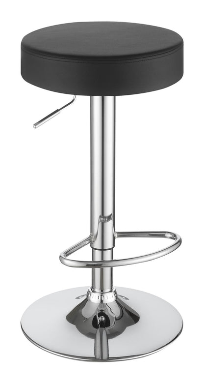 Tabouret de bar réglable Ramses 29, chromé et noir