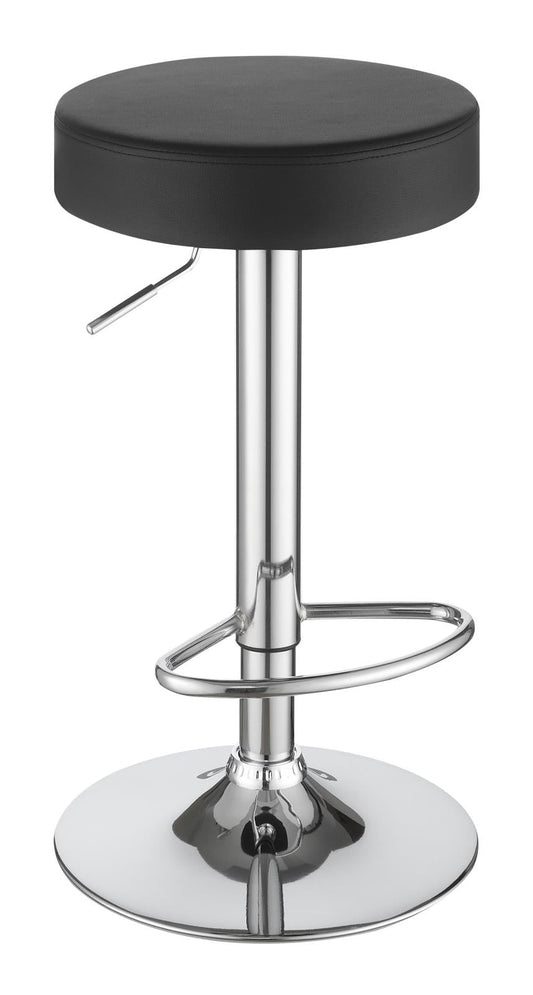 Tabouret de bar réglable Ramses 29, chromé et noir