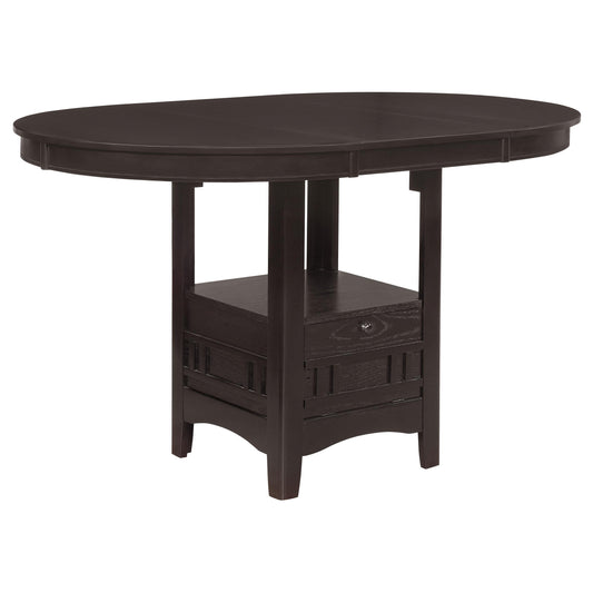 Table ovale de hauteur bar Lavon, couleur espresso