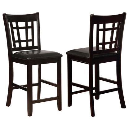 Tabourets de bar rembourrés Lavon, noir et espresso (lot de 2)