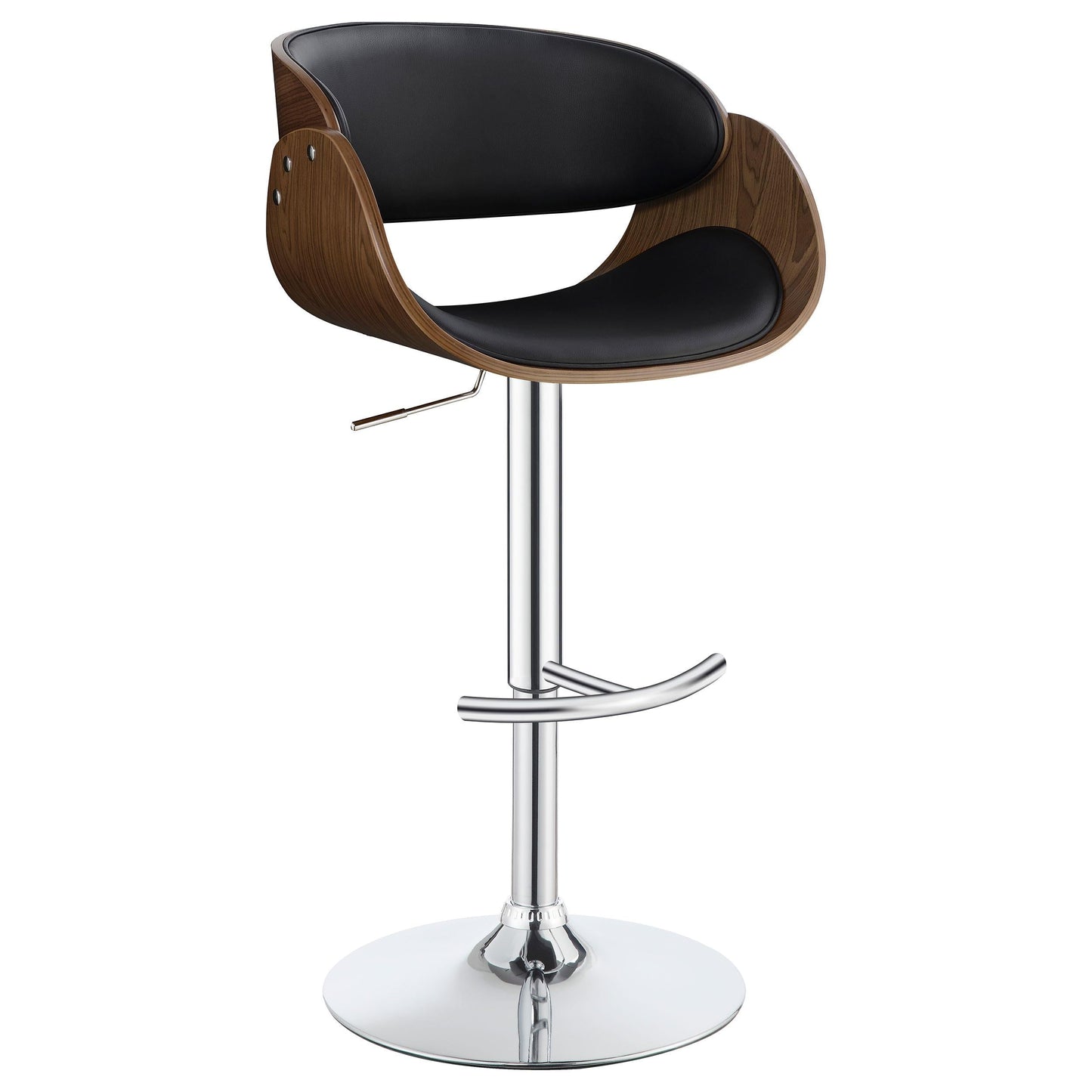 Tabouret de bar réglable Dana, noir et chrome