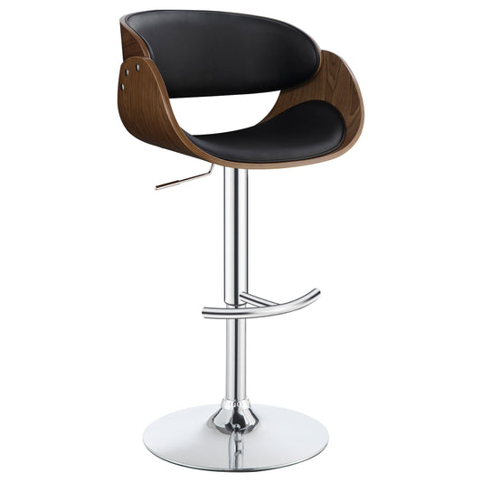 Tabouret de bar réglable Dana, noir et chrome