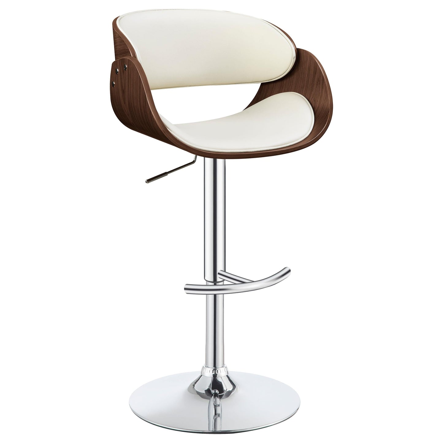 Tabouret de bar réglable Dana, couleur écru et chrome