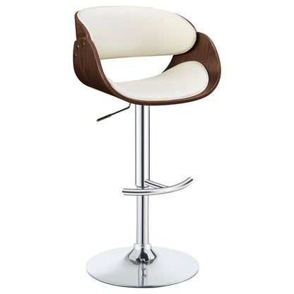 Tabouret de bar réglable Dana, couleur écru et chrome