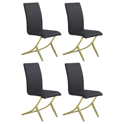 Carmelia Fauteuils d'appoint rembourrés, noir (lot de 4)