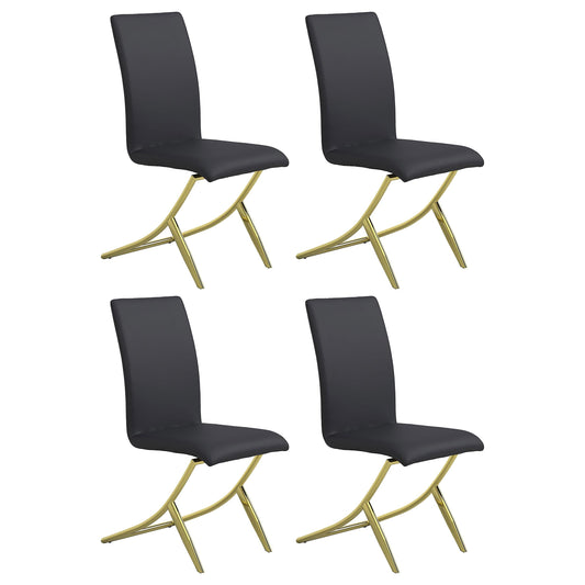 Carmelia Fauteuils d'appoint rembourrés, noir (lot de 4)