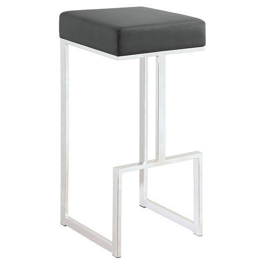 Tabouret de bar Gervase Square gris et chrome