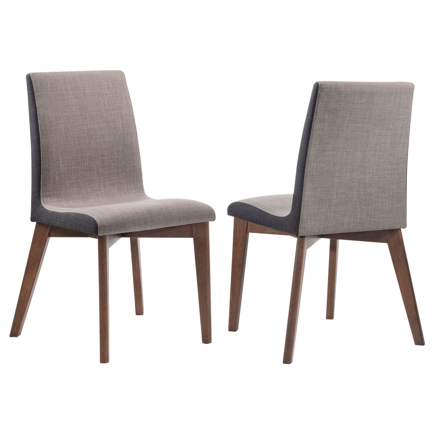 Chaises de salle à manger rembourrées Redbridge, gris et noyer naturel (lot de 2)