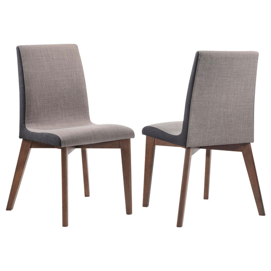 Chaises de salle à manger rembourrées Redbridge, gris et noyer naturel (lot de 2)