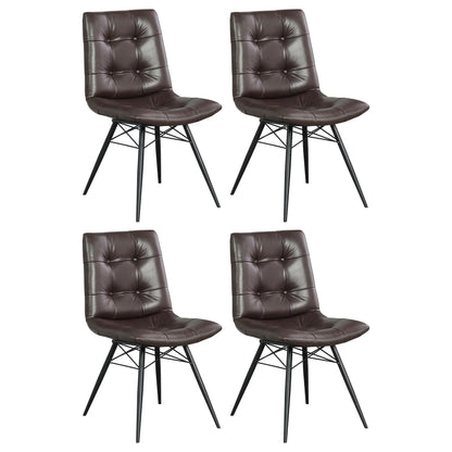 Aiken Fauteuils d'appoint capitonnés en tissu, marron (lot de 4)