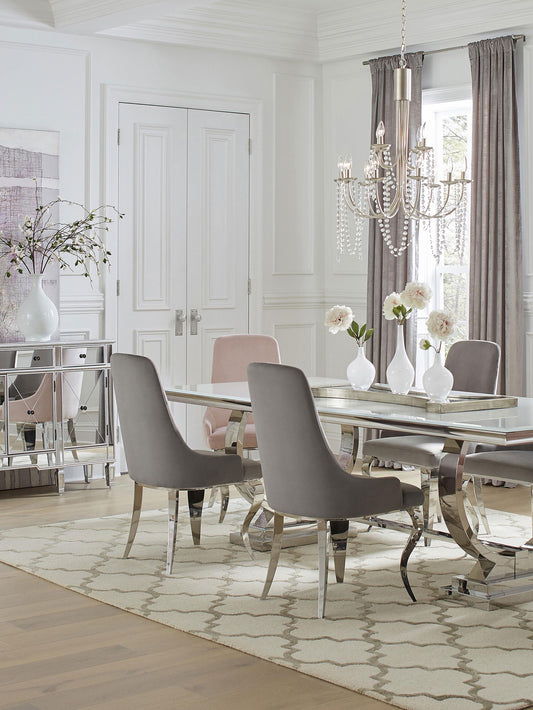 Chaises de salle à manger rembourrées avec accoudoirs partiels Antoine (lot de 2)