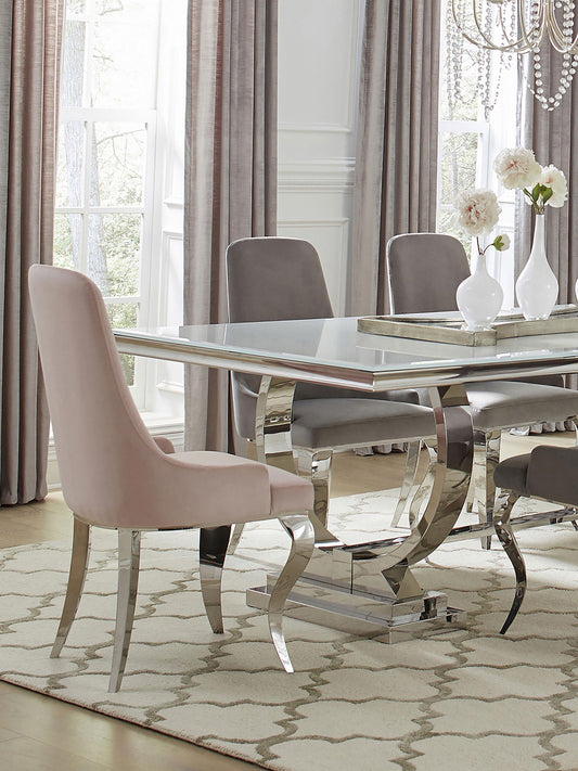 Chaises de salle à manger rembourrées avec accoudoirs partiels Antoine (lot de 2)