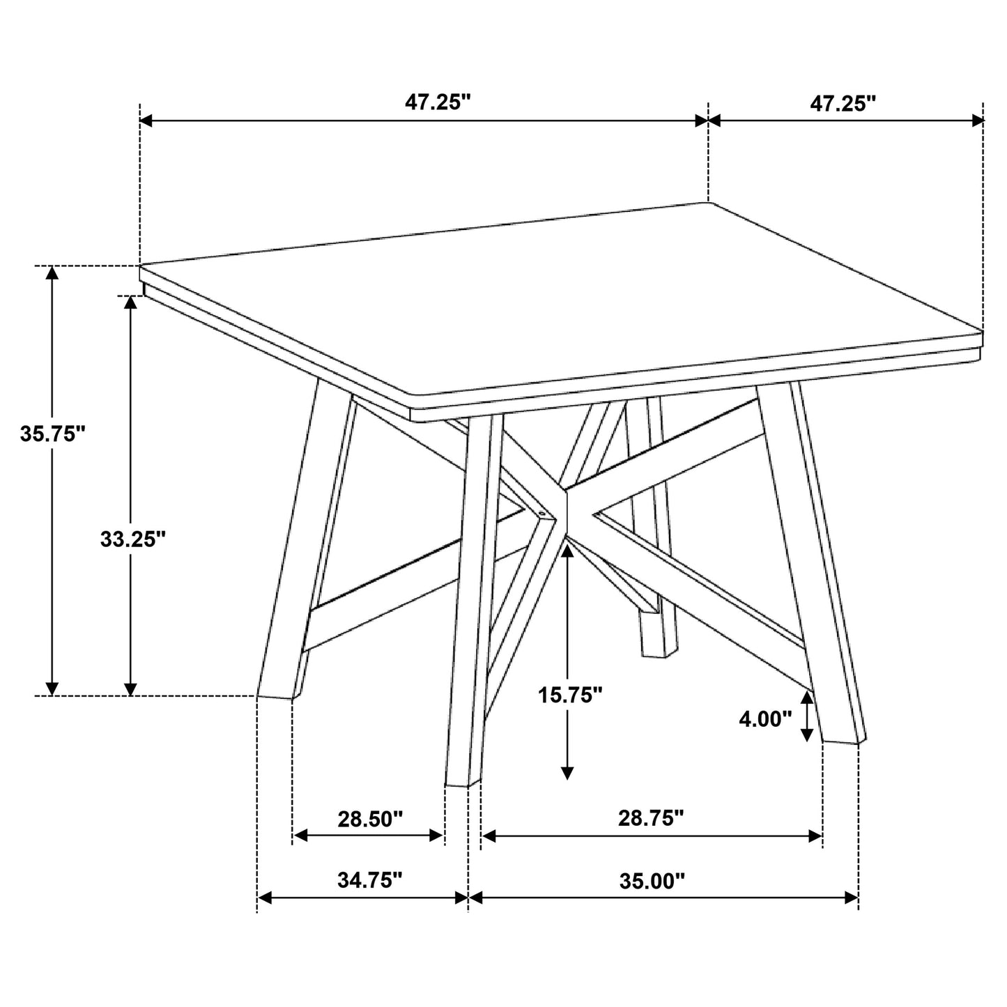 Table de salle à manger Canfield à hauteur de comptoir