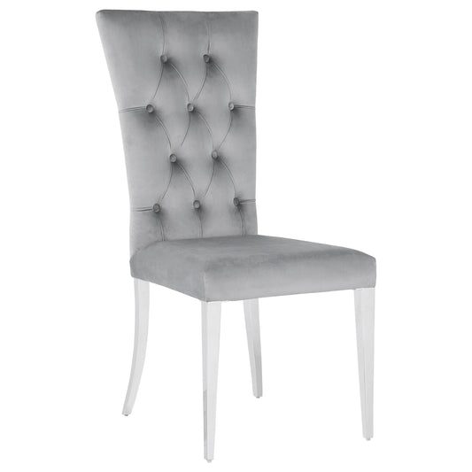 Chaise d'appoint rembourrée et capitonnée Kerwin (lot de 2)