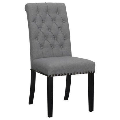 Chaises de salle à manger rembourrées et capitonnées Alana avec garniture à clous (lot de 2)