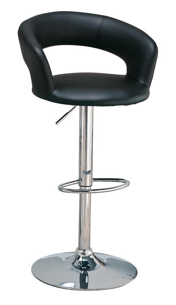 Tabouret de bar réglable en hauteur Barraza 29, noir et chrome