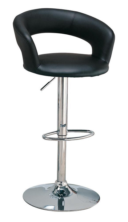 Tabouret de bar réglable en hauteur Barraza 29, noir et chrome