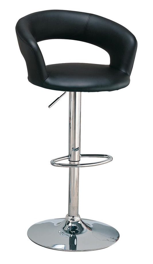 Tabouret de bar réglable en hauteur Barraza 29, noir et chrome