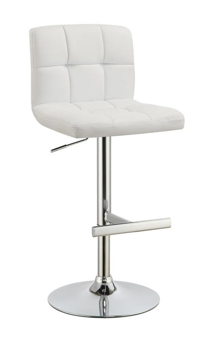 Tabourets de bar réglables Lenny, chromés et blancs (lot de 2)