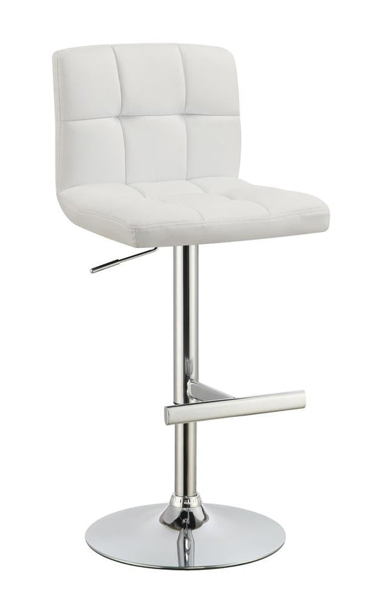 Tabourets de bar réglables Lenny, chromés et blancs (lot de 2)
