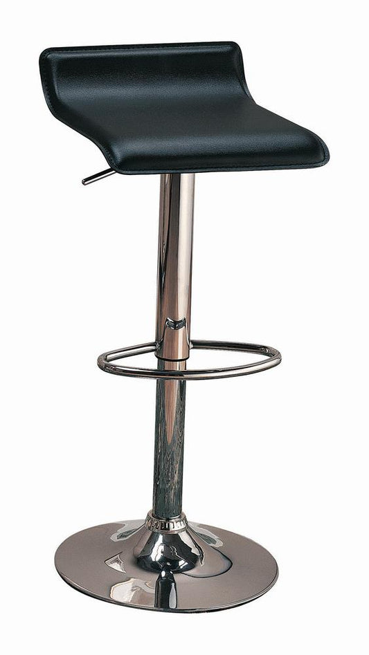 Tabourets de bar Bidwell 29 sans dossier, rembourrés, réglables, noir et chrome (lot de 2)