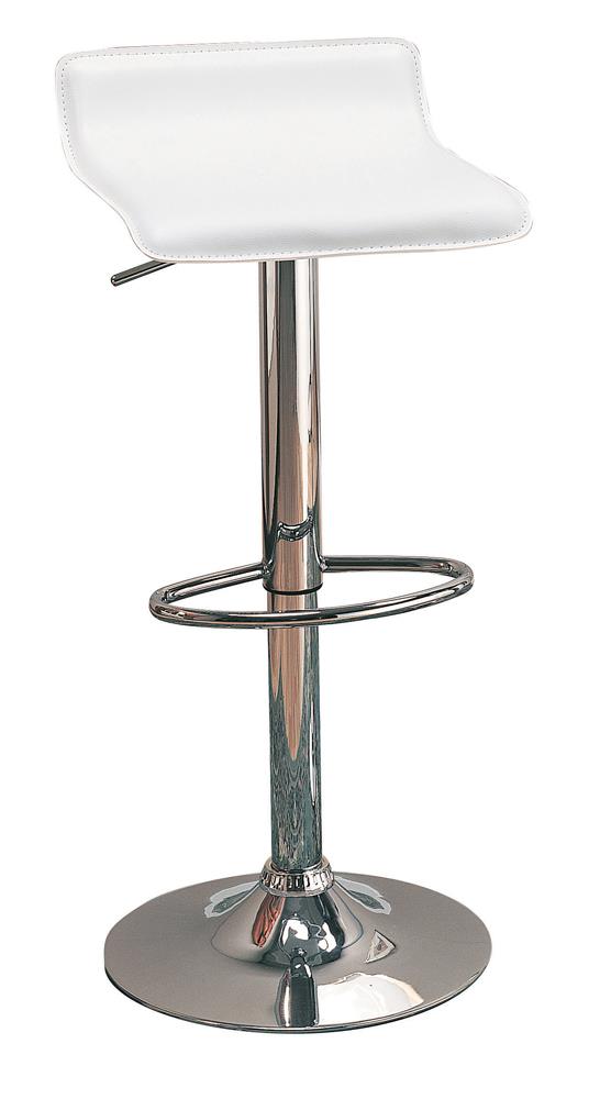Tabourets de bar réglables Bidwell 29 avec dossier rembourré, blanc et chrome (lot de 2)