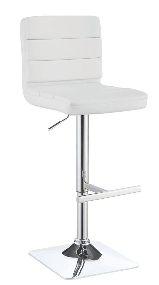 Tabourets de bar réglables et rembourrés Bianca, blanc et chrome (lot de 2)