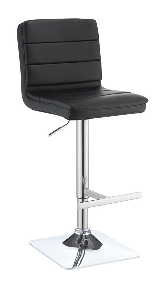 Tabourets de bar réglables et rembourrés Bianca, noir et chrome (lot de 2)