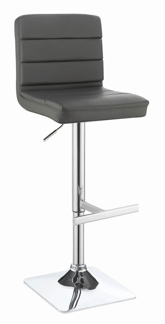 Tabourets de bar réglables et rembourrés Bianca, gris et chrome (lot de 2)
