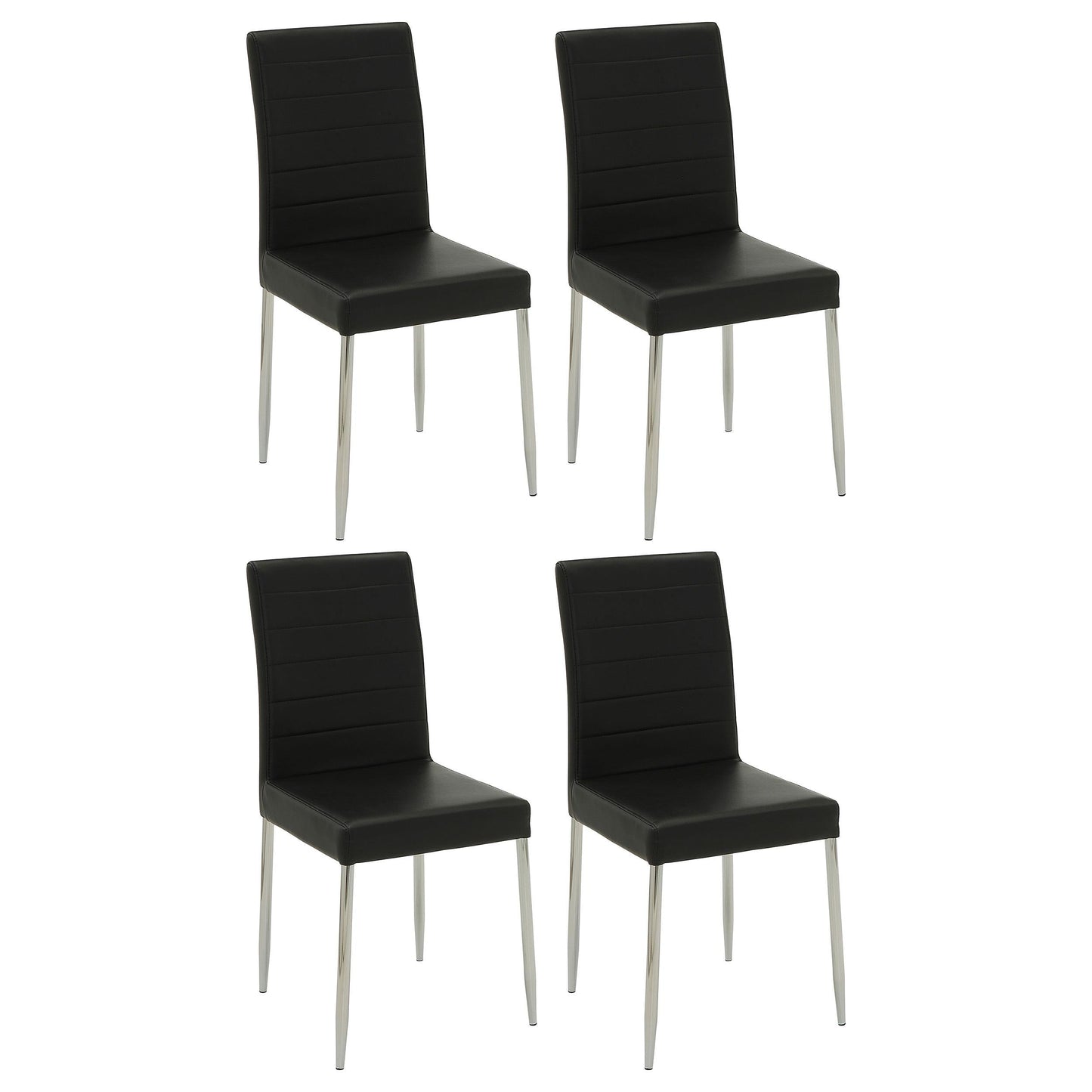 Chaises de salle à manger rembourrées Maston, noires (lot de 4)