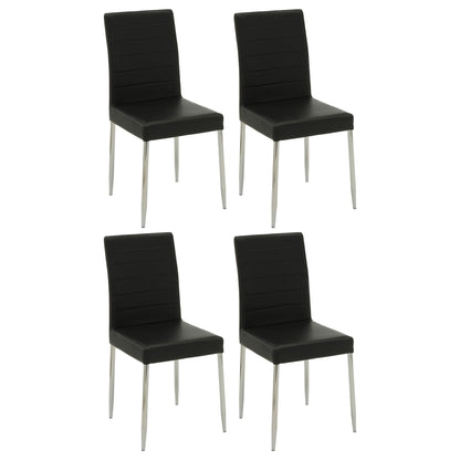 Chaises de salle à manger rembourrées Maston, noires (lot de 4)