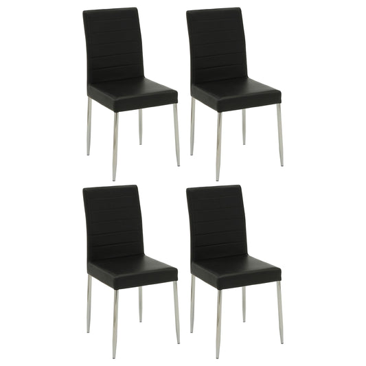 Chaises de salle à manger rembourrées Maston, noires (lot de 4)