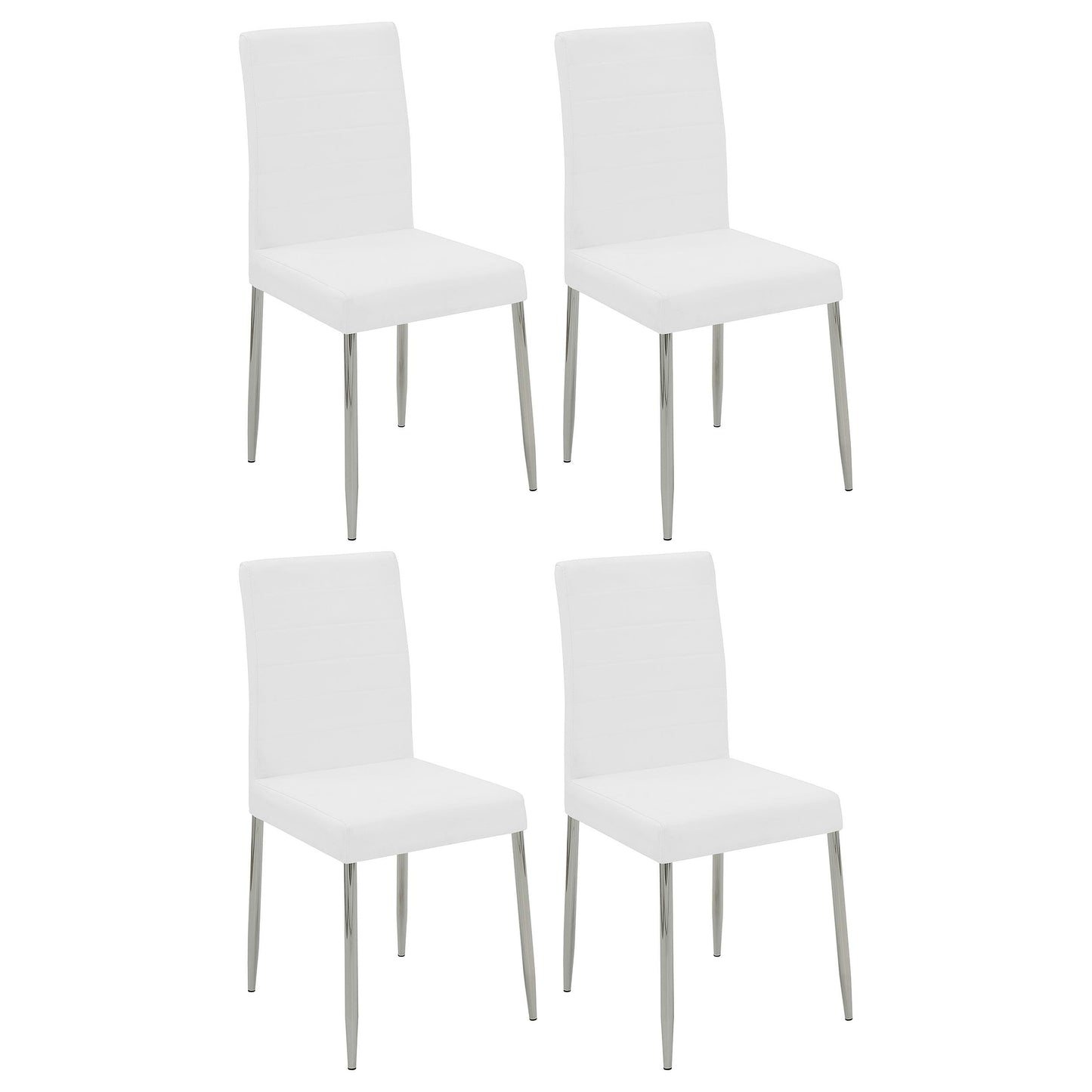 Chaises de salle à manger rembourrées Maston, blanches (lot de 4)