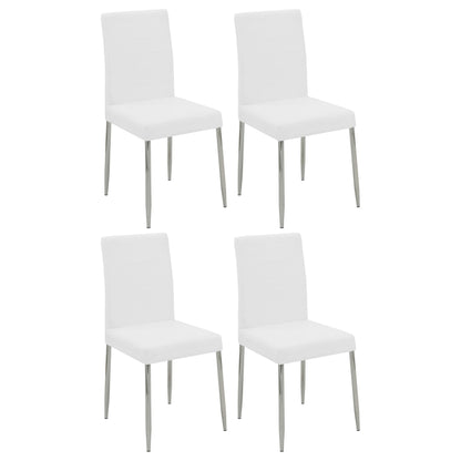 Chaises de salle à manger rembourrées Maston, blanches (lot de 4)