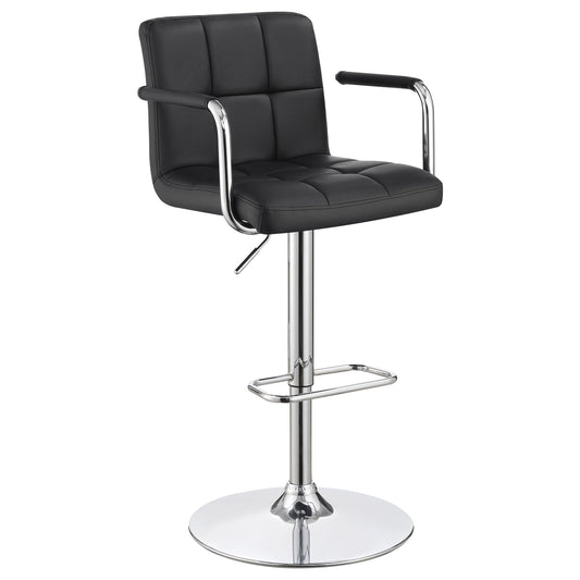 Tabouret de bar Palomar à hauteur réglable, noir et chrome
