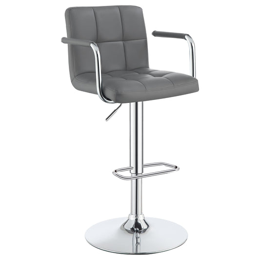 Tabouret de bar Palomar à hauteur réglable, gris et chrome
