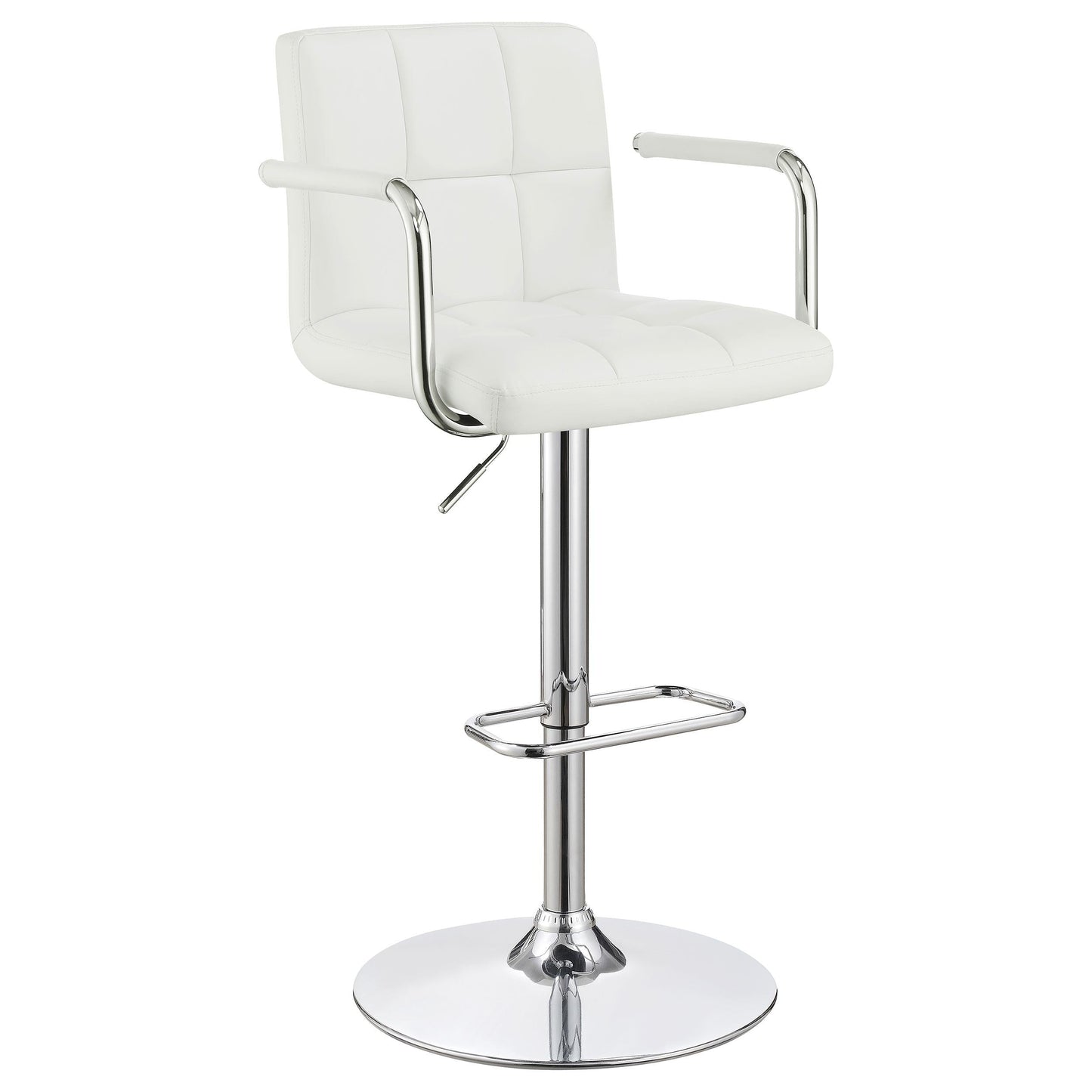 Tabouret de bar Palomar à hauteur réglable, blanc et chrome
