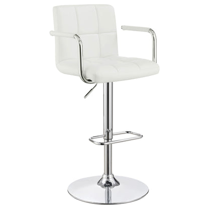 Tabouret de bar Palomar à hauteur réglable, blanc et chrome